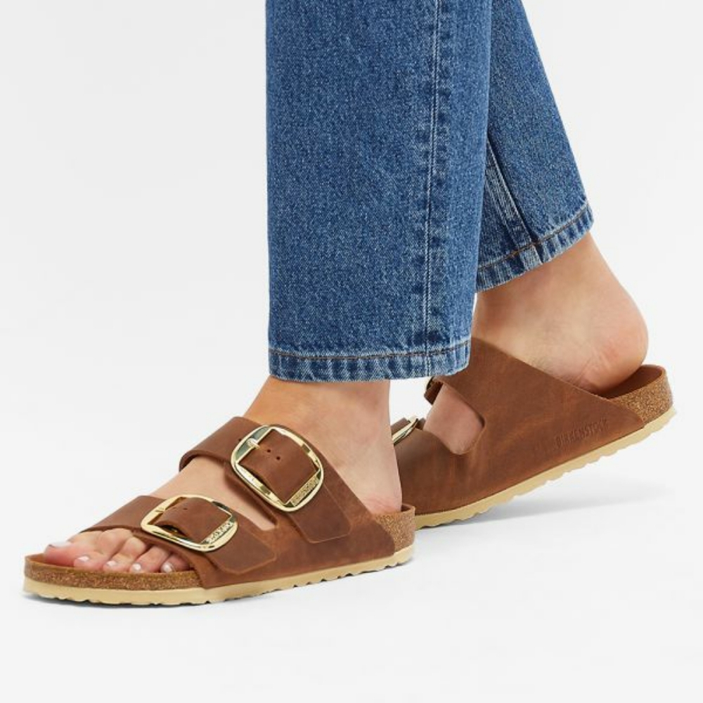 Birkenstock Arizona big buckle oiled leather sandals 38 EU /7-7.5 cognac